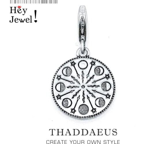 Lunar Eclipse Moon Phase Pendants Charm For Jewelry Making 2021 Summer Brand New Vintage 925 Sterling Silver Gift For Women Men