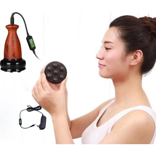 Hot Stone Electric Gua Sha Massager Natural Stone Needle Scraping device Back Neck Face Massage Relax Muscles Body Dredge Spa
