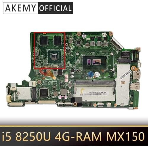 For ACER A515-51G A615-51G A315-53G Laptop motherboard C5V01 LA-E892P motherboard i5 8250U 4G-RAM GPU MX150 test work Mainboard