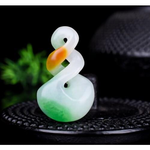 Fashion Colorful Jade Hollow luck Pendant Necklace Jewellery Chinese Hand-Carved Relax Healing Women Man Luck Gift Free Rope