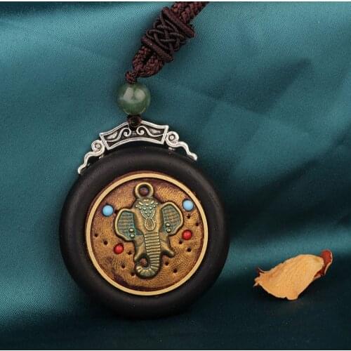 Fashion ethnic Long Nepal Buddhist necklace vintage jewelry , thangka ebony sweater Elephant pendants Necklace for womens
