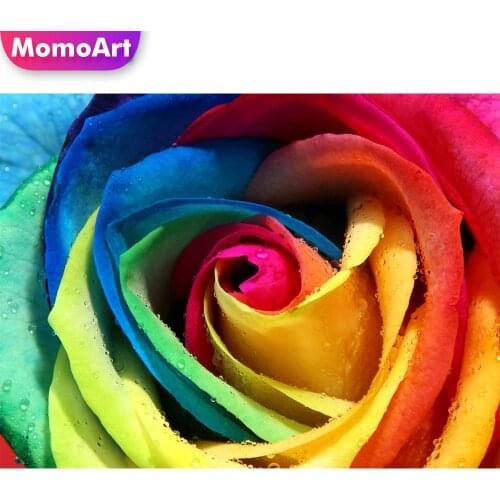 MomoArt Diamond Embroidery Rose Picture Rhinestone Sale Diamond Painting Flower Cross Stitch Kits Mosaic Beaded Home Decoration