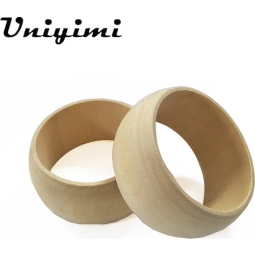 5Pcs/Lot Unfinished Wooden Bangles Bracelet Large Size Diameter Wide Women Charms Crafts Bracelet For Jewelry Making Accessories