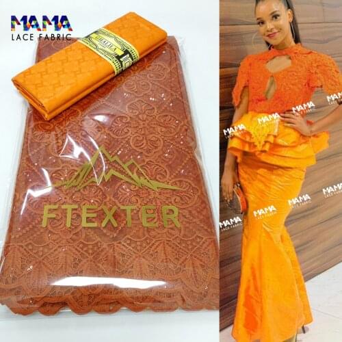 New Style!!! 2.5+2.5 Yards African Lace Top Quality Net Lace With Sequins And Basin Riche Senega Wedding Dress Sequins Material