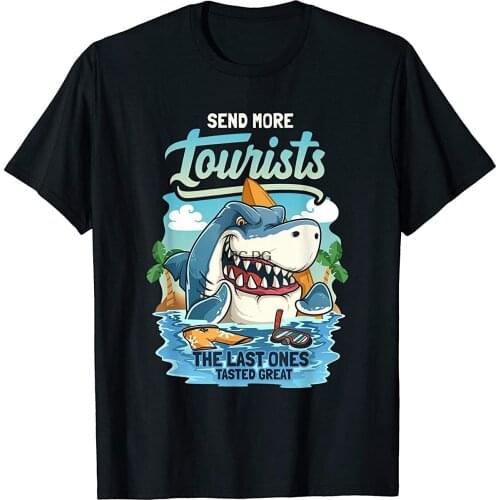 Send More Tourists The Last Ones Tasted Great Shark Vacation T-Shirt(1)
