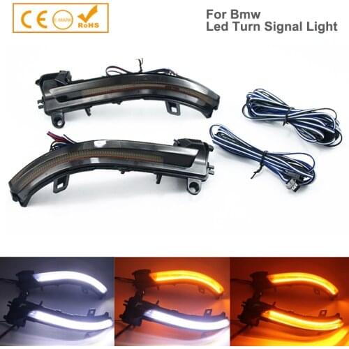 2Pcs Amber LED Side Mirror Sequential Light Turn Signal Repeater Lamps For BMW1 2 3 4 Serise i3 X1 E84 F20 F21 F22 F23 F30 F31