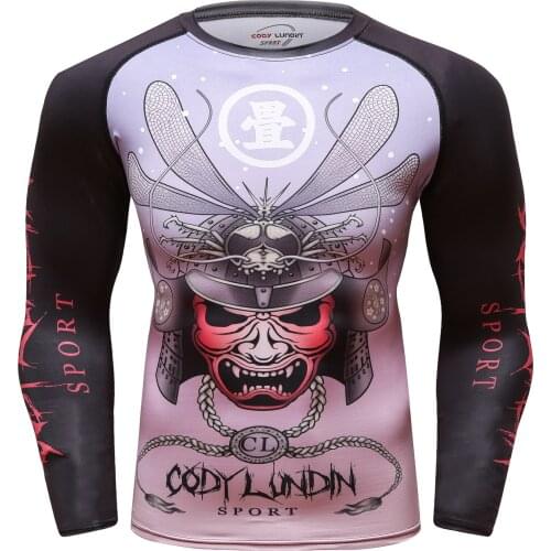 Cody Lundin Professional custom quick dry fabric printed mma bjj rash guard design your own rash guard