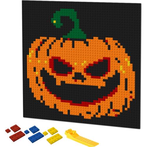 Unique Gift Creative DIY Pixel Art Mosiac Painting Halloween Horror Pumpkin Decoration Accessories MOC Building Blocks Toys Kids