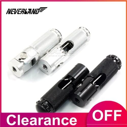 2pcs CNC Universal Aluminum Motorcycle Folding Foot pegs Rear Set Rest Racing Black Silver D30