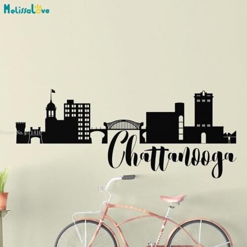 Skyline Vinyl Wall Stickers Chattanooga Tennessee Home Decor Living Room Bedroom Decals Removable YT5189