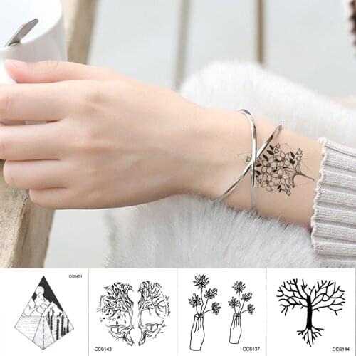 Waterproof Temporary Tattoos Sticker Flowers Skull Geometric & Body Art cheap stuff for woman chest Transfer fake tattoo sleeve