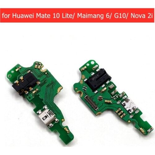For Huawei Mate 10 Lite/ Nova 2i/ G10/ Maimang 6 USB Charger Connector Flex Cable Microphone USB Charging Dock PCB Repair Parts