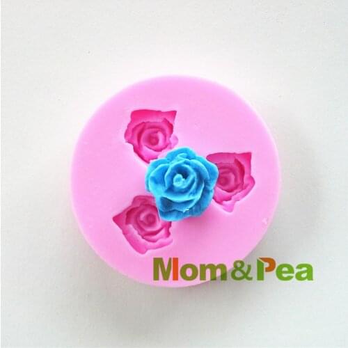 Mom&Pea 0426 Free Shipping Mini Roses Silicone Mold Cake Decoration Fondant Cake 3D Mold Food Grade Silicone Mould