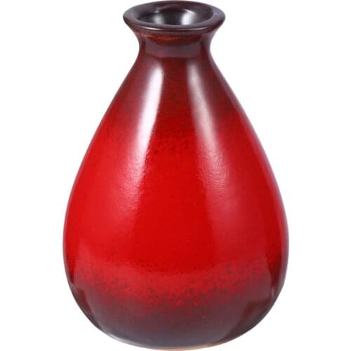 1pc Ceramic Vase Simple Elegant Flower Arrangement Dry Flower Vase Desktop Decoration for Office Hotel Home (Red)