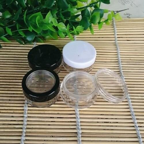 2G plastic jar pot tin with sifter for eye shadow container,power container make up cosmetic packing