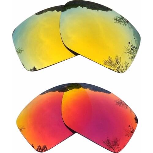24K Gold Mirrored & Midnight Sun Mirrored Polarized Replacement Lenses for Big Taco Frame 100% UVA & UVB