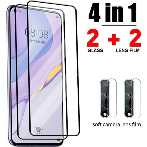 4in1 Full Cover Camera Lens Glass for Huawei P30 P40 P20 Lite P Smart Z S 2021 2020 Tempered Glass for Huawei Mate 30 20 Lite