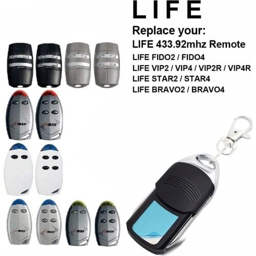 5PCS Free Shipping Replacement for LIFE Fido 2 Fido 4 Hand Transmitter 433MHz Rolling Code Garage Gate Remote Control