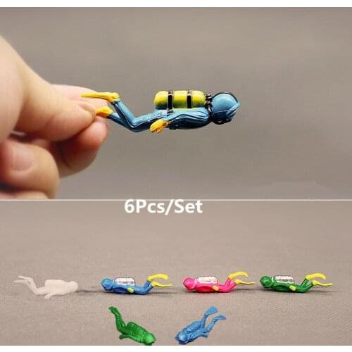 6Pcs/Set 2-4cm Model Sand Table Figures Toys Ocean Scene Simulation Doll Model Diver Ornament Doll Model