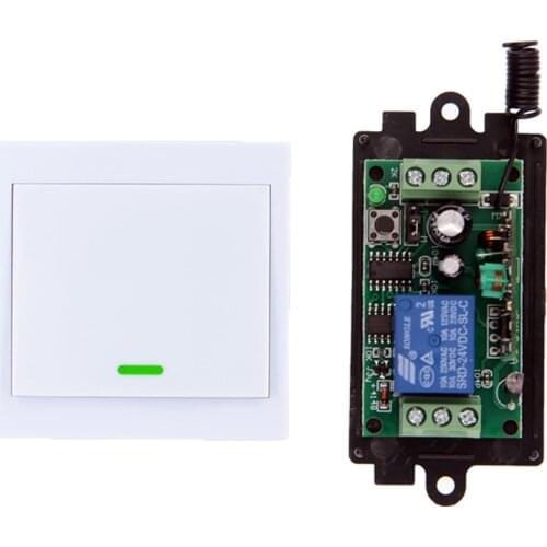 DC 9V 12V 24V 1 CH 1CH RF Wireless Remote Control Switch System Receiver+86 Wall Panel Transmitter,315/433 MHz Toggle