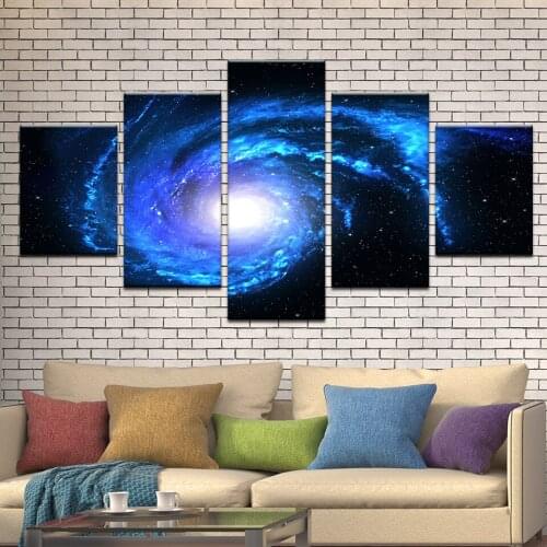 Canvas decorated living room 5 pieces of beautiful stars filled with galaxy posters modular HD print abstract pictures