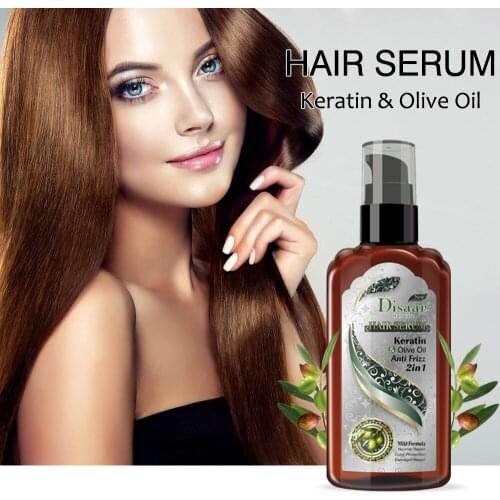 120ml disaar Keratin hair oil olive hair essence moisturizes frizz split ends vertical softening essential oil for hair care
