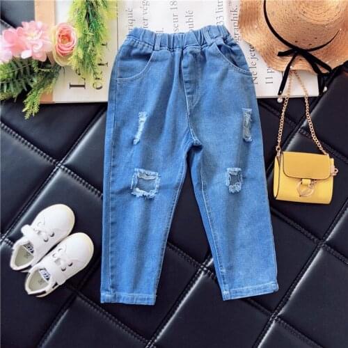 2018 new spring autumn/winter/summer Girls Kids Boys Hole jeans comfortable cute baby Clothes Children Clothing