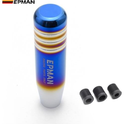 EPMAN Burnt Blue Style Aluminum 13cm Gear Shift Knob Shifter Lever Head for Universal Car EPSK130NE
