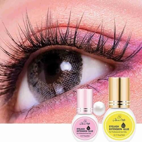GLAMLASH Eyelash Extension Glue Individual False Lashes Black Adhesive Kit Professional Use 0.3-2 Sec Fast Dry Long Lasting