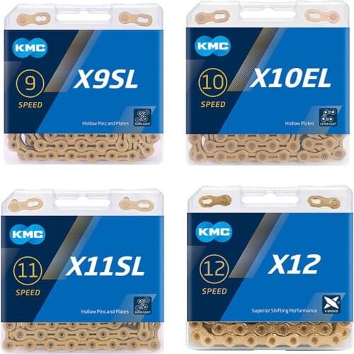 KMC Bicycle Chain X-EL X-SL Series 9/10/11/12 Speed X Bridge High Performance Light Weight Training Racing W/ Original MissingLi