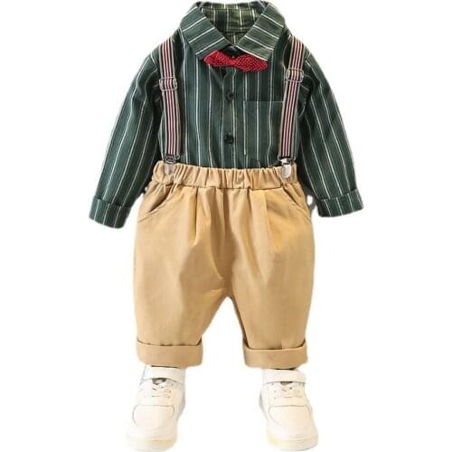 New Spring Baby Boys Clothes Suit Fashion Children Cotton Shirt Overalls 2Pcs/Sets Autumn Toddler Casual Costume Kids Tracksuits