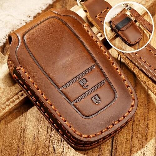 Leather Car Key Case Cover For Toyota Corolla 2020 Chr Aygo Rav4 Hilux Camry Land Cruiser 200 Crown Key Holder Accessories