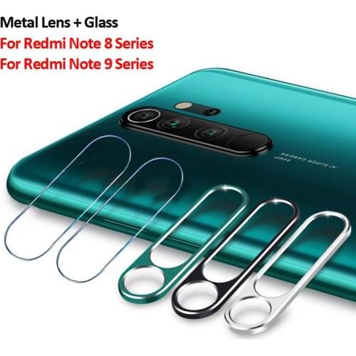 Metal Ring+Camera Tempered Glass For Redmi Note 9 Pro Camera Screen Protector Ring For Xiaomi Redmi 9 Note 9 8 Pro Note 9s 8t