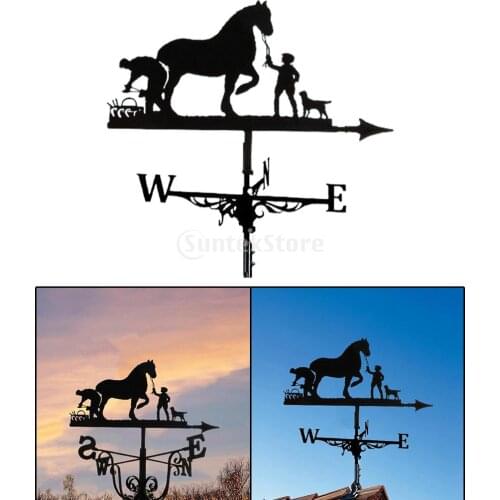 Weather Vane Wind Direction Indicator Yard Scene Stake Ornament Weathervane Home Dicalcium Phosphate Windmill Indicator Witch