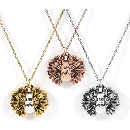 Sunflower Multi-Color Necklace Vintage Bohemian Fashion Popular Pendant Ball Party Gift Popular Jewelry