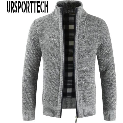 Mens Sweater Coat Autumn Winter Warm Thick Knitted Sweater Jackets Cardigan Coats Male Clothing Casual Knitwear Fleece Jackets