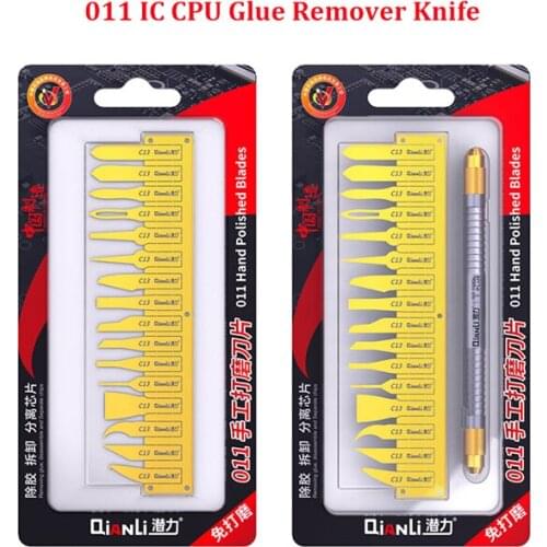 Qianli 011 IC CPU Glue Remover Knife Thin blade set motherboard BGA chip glue Cleaning Scraping Pry Knife for Motherboard Repair