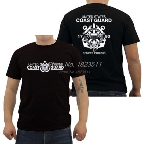 New Fashion Men Cotton T Shirt United States Coast Guard Uscg Military Navy T-Shirt Hip Hop Tees Tops Harajuku Streetwear