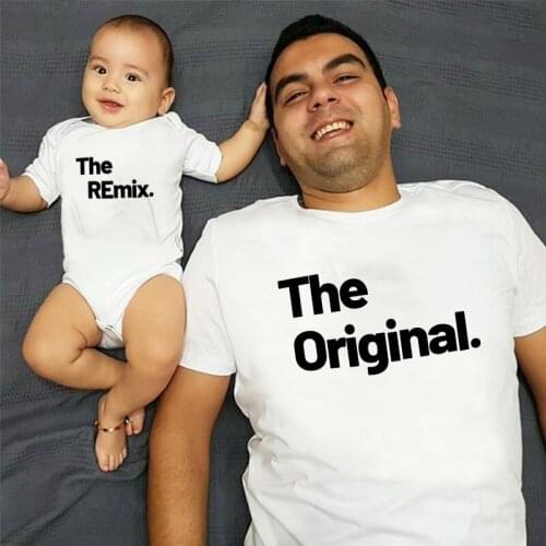 Father Son Clothes Fathers Day Gift Summer Baby Bodysuit Love M The Original Remix Family Matching Outfits Daddy Kids T-shirt