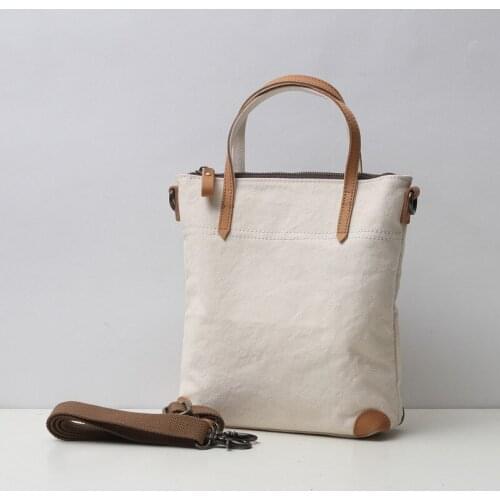 Original Cotton Canvas Daily Bucket Handbag Women Portable Crossbody Bags Japan Style Casual Summer Leather Shopping Bags Ladies