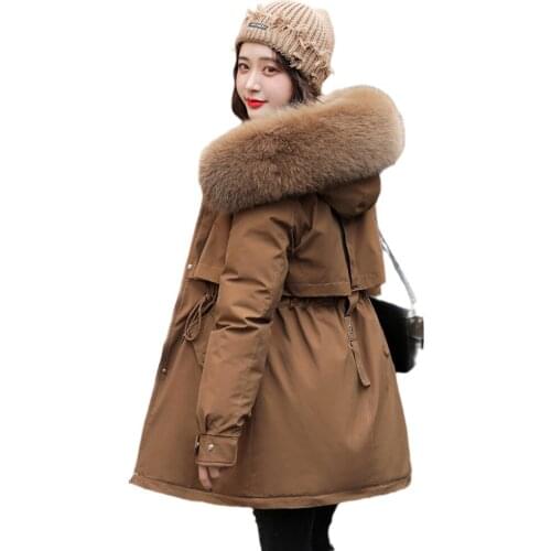 Parkas Women Cotton Thicken Warm Autumn Winter Jacket Coat Women Soild Casual Long Parka Winter Clothes Fur Liner Hooded Outwear