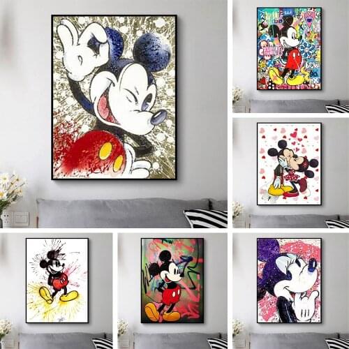 Full Diy 5d Diamond Painting Cross Stitch Kits Disney Mickey Donald Duck Graffiti Diamond Mosaic Diamond Embroidery Home Decor