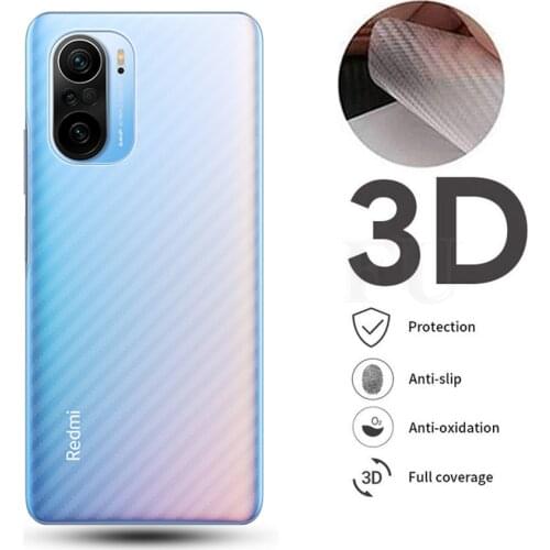 10Pcs 3D Clear Back Carbon Fiber Film For Xiaomi Mi 11 Note 10 Lite Matte Screen Protector on Redmi K40 Note 9s 8T 8 7 8 10 Pro