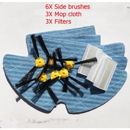 Vacuum cleaner side brush HEPA Filter mop cloth for Haier SWR-T320 T321 T322 Robotic vacuum cleaner parts replacement
