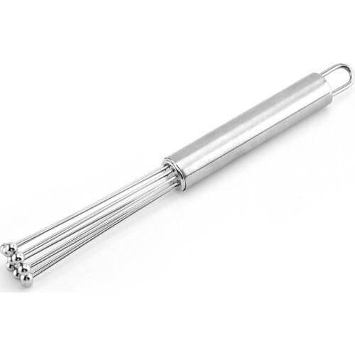Hand Stainless Steel Ball Egg Whisk Wire Glass Beads Egg Beater Mixing Cooking Kitchen Practical Tools Gadget