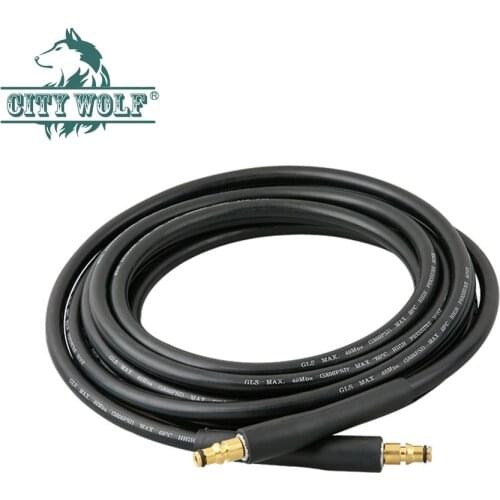 City wolf high pressure washer hose 5 meter 5800PSI for yili karcher K2-K7 car washer rubber outlet hose cleaning tool accessory