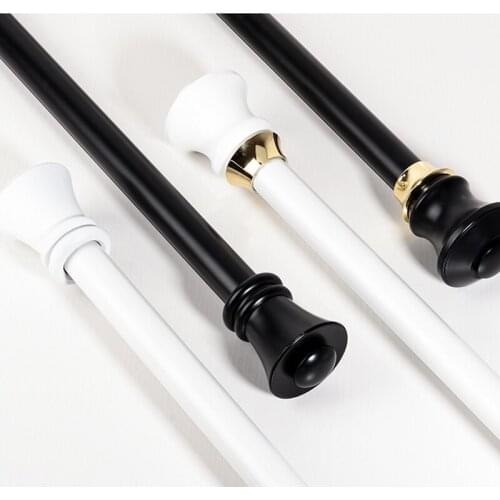 Strong load bearing thick modern minimalist curtain rod Roman pole track bedroom curtain white black single pole double pole