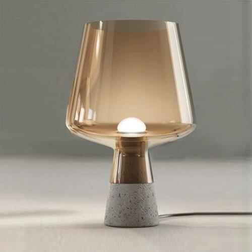 Nordic simple cement lamp personalized bedroom bedside glass led Table Lamp Retro American model room table lamp