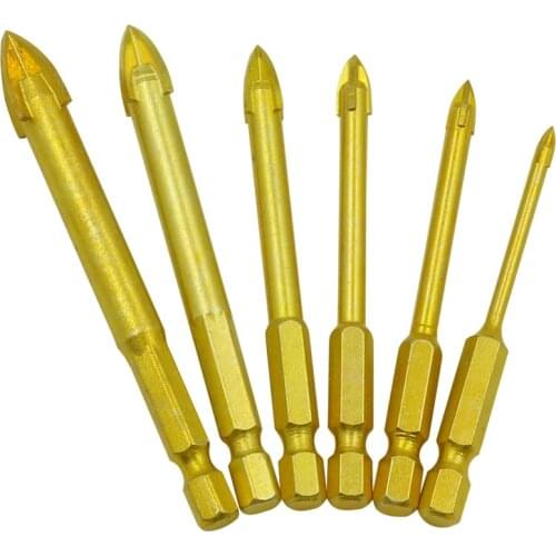 Drill Bit Multifunctional tool Glass Drill Bit Tungsten Carbide Tip Ceramic Tile Cutter With 1/4" Hex Handle Hand Tool Sets