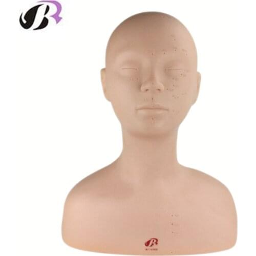 High Quality Soft PVC Acupuncture Point Practice Massage Mannequin Head Dummy Head Practice Beauty Massage Make-up Training Head